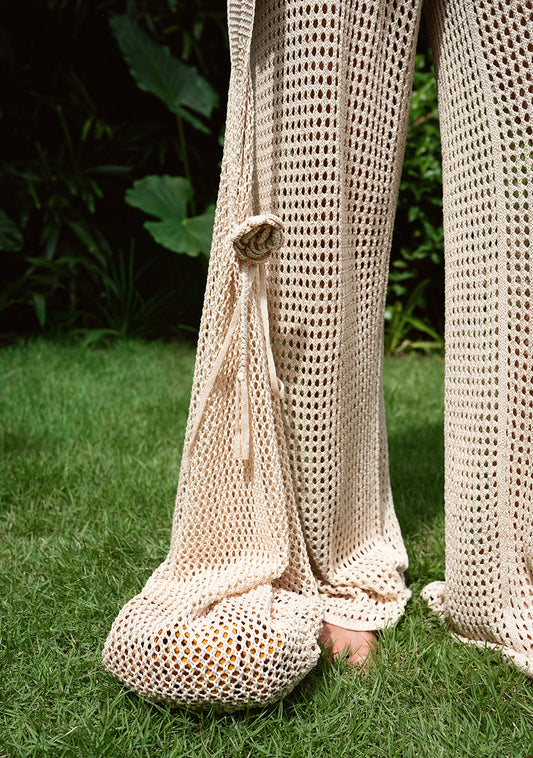 CROCHET BAG DUNE — front view by MOODSTORIES