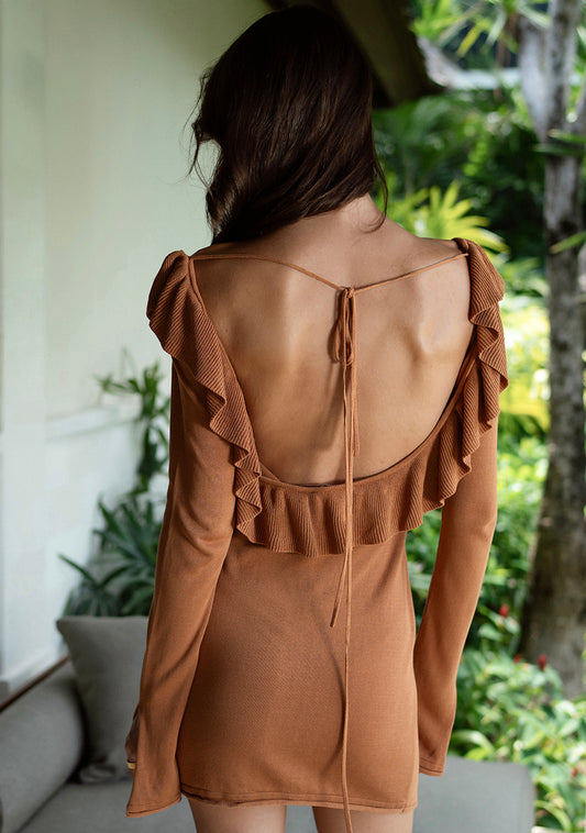 KNIT DRESS AMBER — detail view