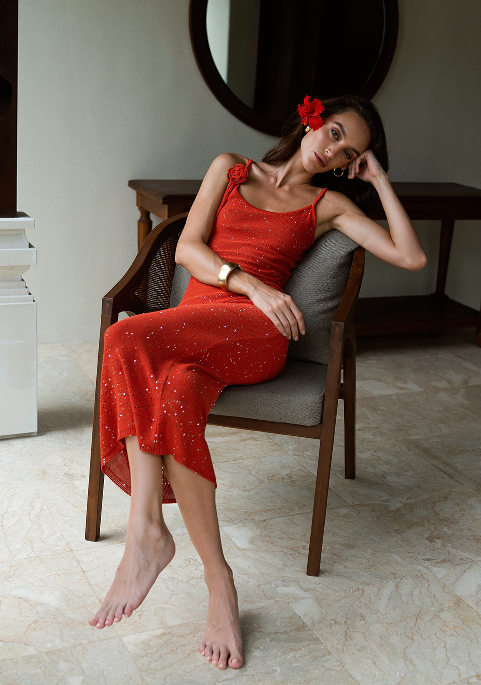KNIT LONG DRESS SIENNA — view 8