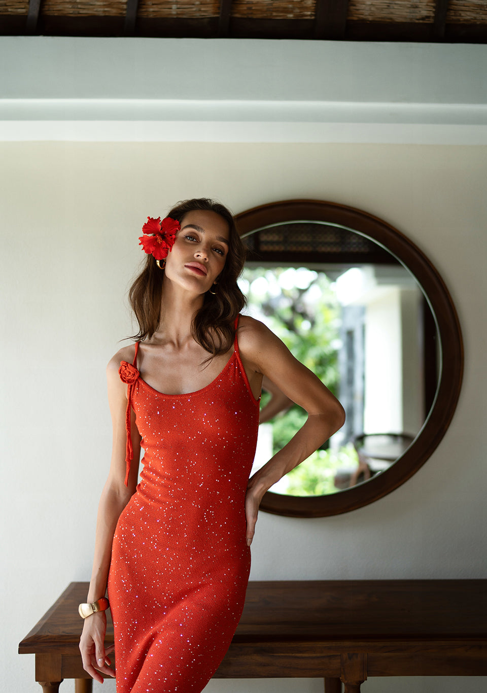 KNIT LONG DRESS SIENNA — view 7