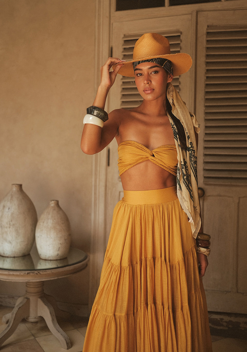 STRAW FEDORA SAND